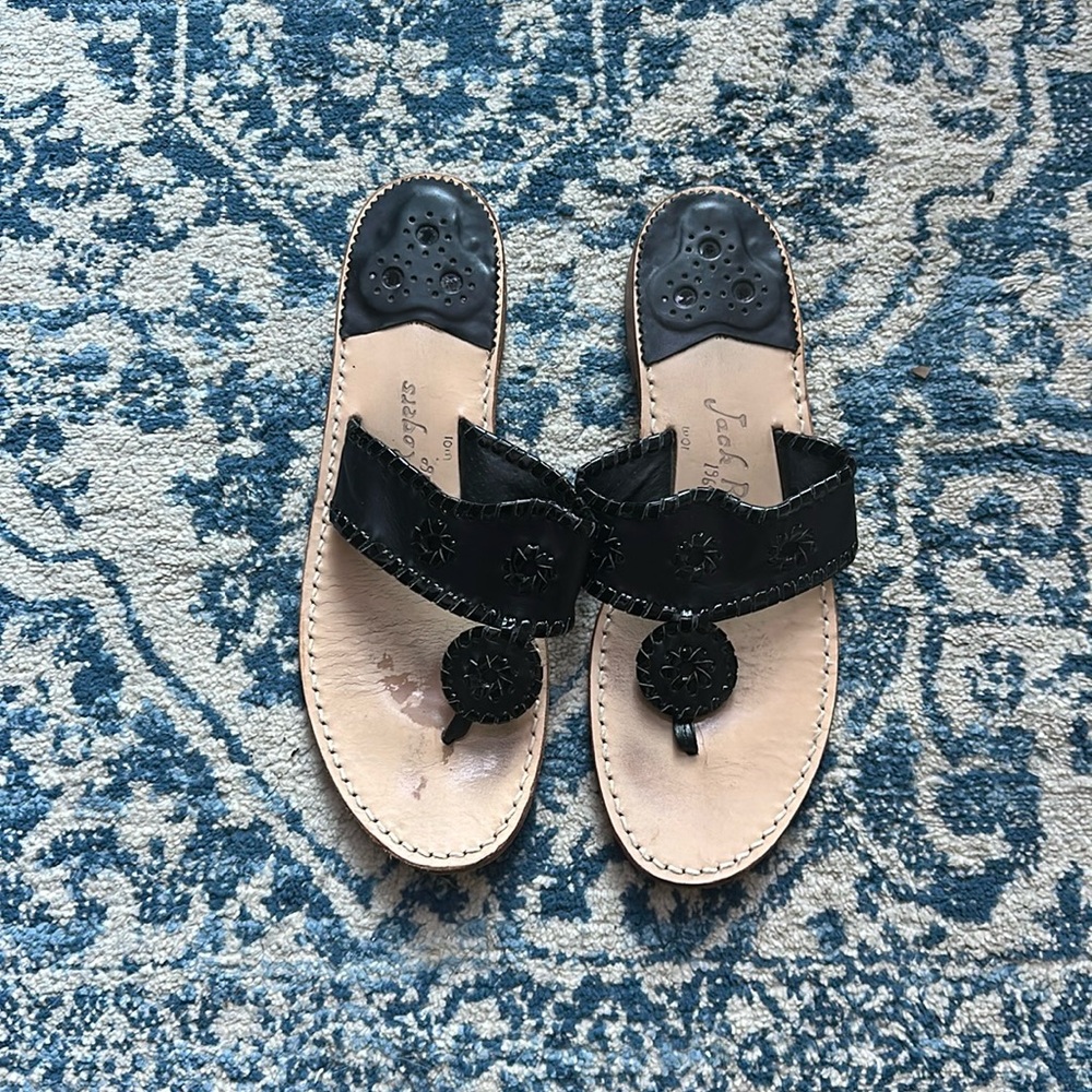 Jack Rogers Black Sandal 10